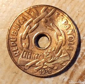 Monedas República: MONEDA REPÚBLICA ESPAÑOLA 25 CÉNTIMOS 1938